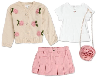 Thumbnail 1: Nannette Toddler Girls 4 pc Skirt Set  