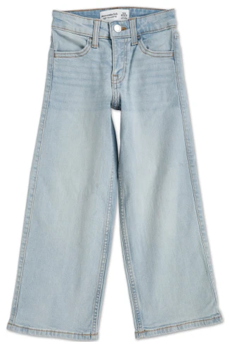Thumbnail 1: Abercrombie & Fitch Girls 4 Pocket High Rise Wide Leg Jeans w/ Adjustable Waist 