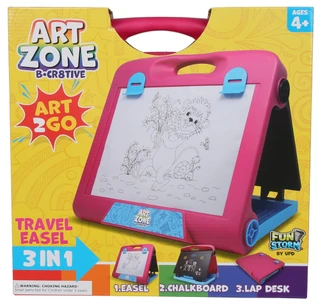 Thumbnail 1: Fun Storm Travel Easel & Chalkboard Lap Desk with Crayons & Chalk 