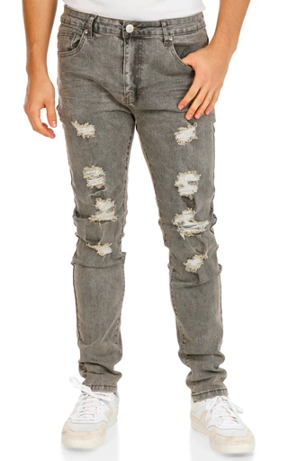 Thumbnail 1: Street Jeans Men's Distressed Skinny Jeans  