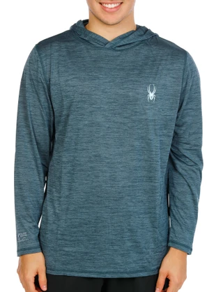 Thumbnail 1: Spyder Men's Active UPF 50+ Rashguard Protection Long Sleeve Hoodie 