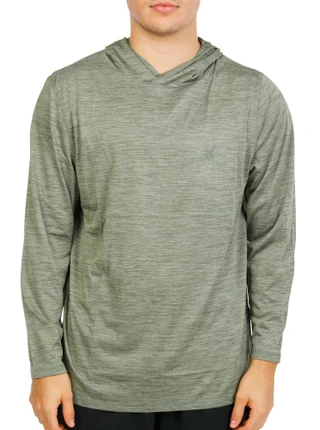 Thumbnail 1: Spyder Men's Active UPF 50+ Rashguard Protection Long Sleeve Hoodie 