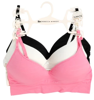 Thumbnail 1: REBECCA MINKOFF Women's 3 Pk Wireless Wide Band Bras 