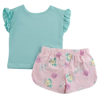 Thumbnail 2: LITTLE MERMAID Girls' 2-Piece Graphic Ruffle Short Set 