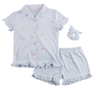 Thumbnail 1: Laura Ashley Girls' 2-Piece Short Sleeve Pajama Set 