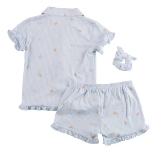 Thumbnail 2: Laura Ashley Girls' 2-Piece Short Sleeve Pajama Set 