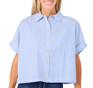 Thumbnail 1: Philosophy Women's Short Sleeve Button-Front Shirt 
