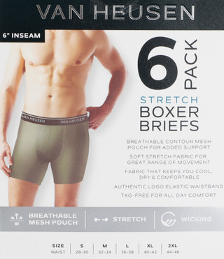 Thumbnail 2: Van Heusen Men's 6-Pack Stretch Boxer Briefs 