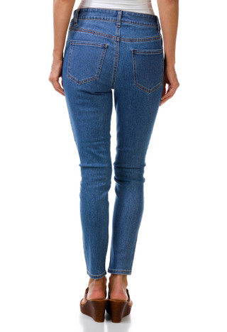 Thumbnail 2: Express Women's Mid Rise Rhinestone Diamond Skinny Jeans 