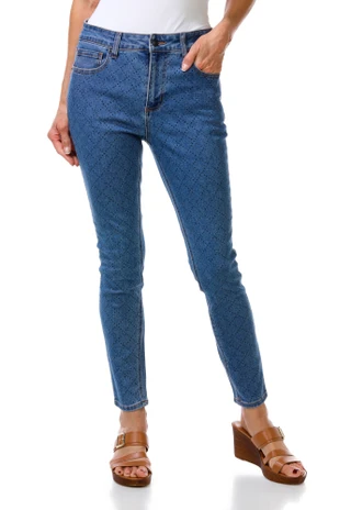 Thumbnail 1: Express Women's Mid Rise Rhinestone Diamond Skinny Jeans 