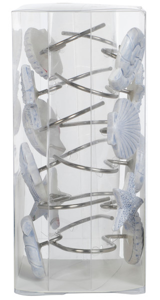 Thumbnail 2: Caribbean Joe 12-Piece Decorative Shower Curtain Hooks 