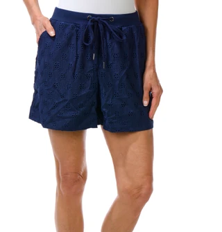 Thumbnail 1: CITY BLUES Women's Drawstring Pull-on Eyelet Shorts   