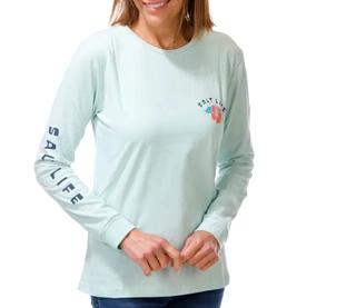Thumbnail 3: Salt Life Women's Long Sleeve Toucan Palm Print Tee 