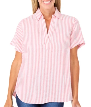 Thumbnail 1: Dash Women's Short Sleeve Pucker Top 