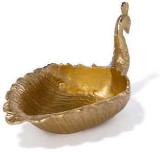 Thumbnail 2: THREE HANDS CORP. Metal Peacock Decorative Bowl 