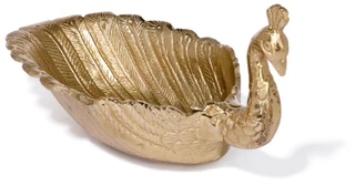 Thumbnail 1: THREE HANDS CORP. Metal Peacock Decorative Bowl 
