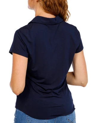 Thumbnail 2: TRUTH Women's Knit Cap Sleeve Button Down Top 