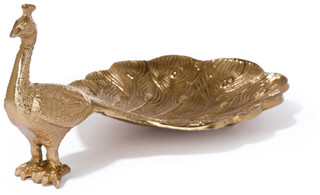 Thumbnail 1: THREE HANDS CORP. Peacock Decorative Platter 