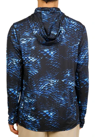 Thumbnail 2: REEL LEGENDS Men's Long Sleeve Printed Gaiter Hoodie 