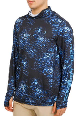 Thumbnail 1: REEL LEGENDS Men's Long Sleeve Printed Gaiter Hoodie 