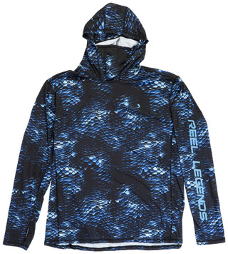 Thumbnail 2: REEL LEGENDS Men's Long Sleeve Printed Gaiter Hoodie 