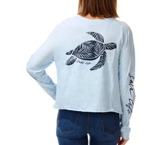 Thumbnail 1: Salt Life Women's Long Sleeve Sea Cruiser Cropped Tee 
