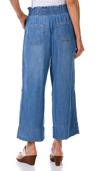 Thumbnail 2: T. Tahari Women's Crop Tencel Self Tie Belt Pants 