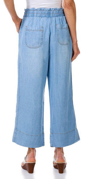 Thumbnail 3: T. Tahari Women's Crop Tencel Self Tie Belt Pants 