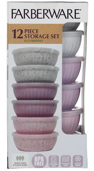 Thumbnail 3: Farberware 12-Piece Round Food Storage Bowl Set 