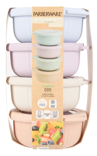 Thumbnail 1: Farberware 8-Piece Ribbed Storage Container Set 