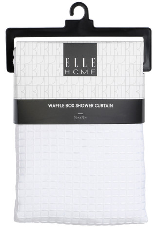 Thumbnail 1: ELLE HOME Waffle Box Shower Curtain 