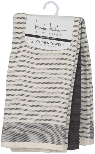 Thumbnail 1: Nicole Miller 4 Pk Cotton Kitchen Towels 