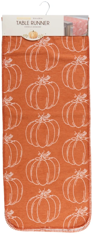 Thumbnail 1: Dream Home 16X80 Pumpkin Chenille Jacquard Table Runner 