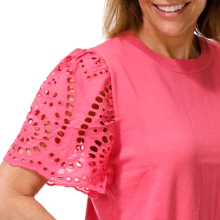 Thumbnail 3: Nanette Lepore Women's Short Eyelet Flutter Sleeve Knit Top 