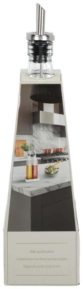 Thumbnail 2: ARTISAN ROW 2-Piece Oil & Vinegar Set with Marble Tray 