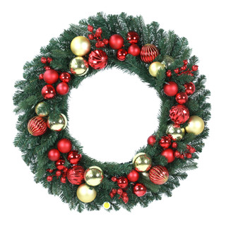 Thumbnail 2: Magical Season 32" Christmas Wreath with Colored Ball 