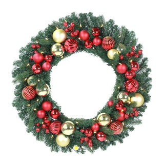 Thumbnail 1: Magical Season 32" Christmas Wreath with Colored Ball 