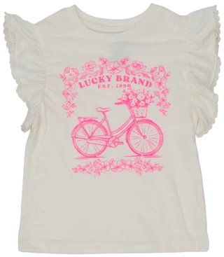 Thumbnail 1: Lucky Brand Girls' Short Sleeve Bicycle Basket Tee 