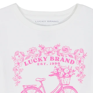 Thumbnail 5: Lucky Brand Girls' Short Sleeve Bicycle Basket Tee 