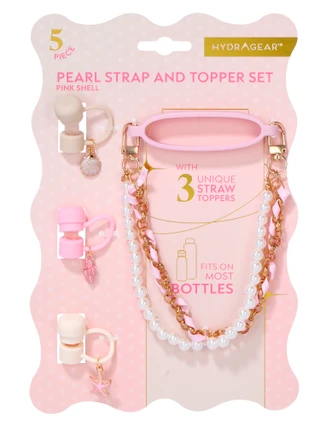 Thumbnail 1: Hydragear Pearl Bottle Strap and Straw Topper Set 
