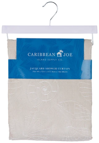 Thumbnail 1: Caribbean Joe Turtle Bay Jacquard Shower Curtain 