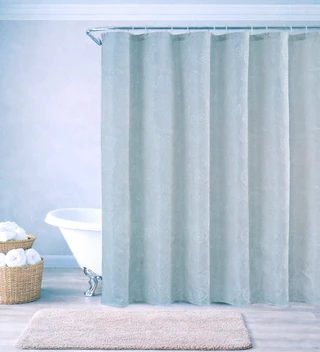 Thumbnail 2: Caribbean Joe Turtle Bay Jacquard Shower Curtain 
