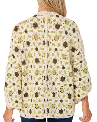 Thumbnail 2: POL Women's Open Front Crochet Cardigan 