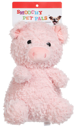 Thumbnail 1: Smoochy Pet Pals 12-Inch Fuzzy Pig Dog Toy 