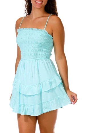 Thumbnail 3: Trixxi Juniors Smocked Bodice Tiered Ruffle Dress 