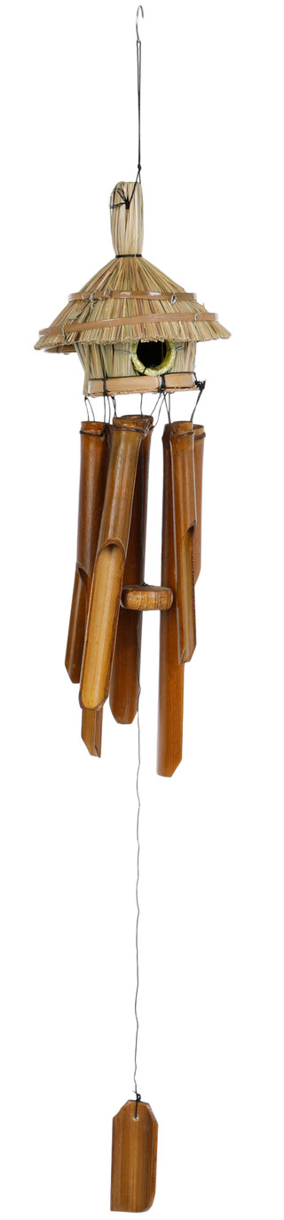 Thumbnail 1: JD YEATTS 36-Inch Wicker Birdhouse Wind Chime 