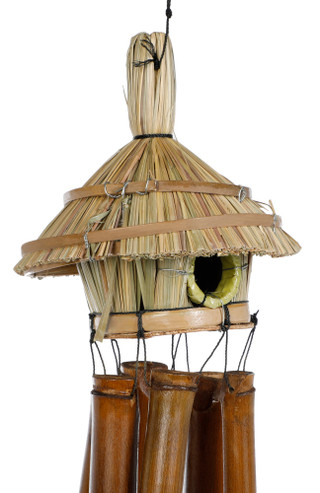 Thumbnail 3: JD YEATTS 36-Inch Wicker Birdhouse Wind Chime 