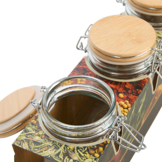 Thumbnail 2: Farberware 4-Piece Airtight Storage Jar Set with Bamboo Lids 