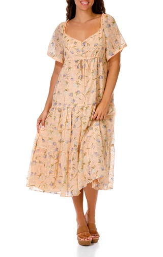 Thumbnail 1: BY TOGETHER Juniors Short Sleeve Woven Maxi Dress 