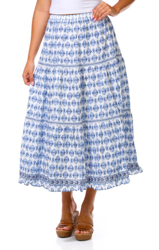 Thumbnail 1: MAX STUDIO Women's Tiered Midi Skirt 